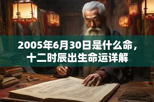 2005年6月30日是什么命，十二时辰出生命运详解