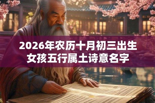 2026年农历十月初三出生女孩五行属土诗意名字