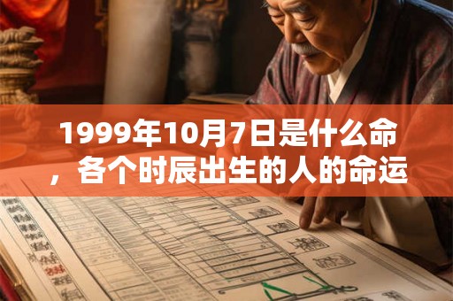 1999年10月7日是什么命，各个时辰出生的人的命运