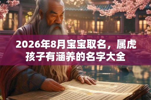 2026年8月宝宝取名，属虎孩子有涵养的名字大全