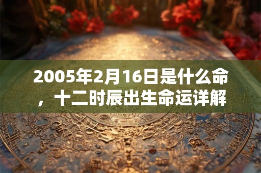 2005年2月16日是什么命，十二时辰出生命运详解