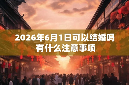2026年6月1日可以结婚吗 有什么注意事项 2026年6月1日可以结婚吗 有什么注意事项