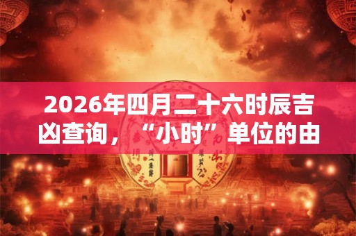 2026年四月二十六时辰吉凶查询，“小时”单位的由来