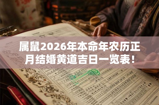 属鼠2026年本命年农历正月结婚黄道吉日一览表！