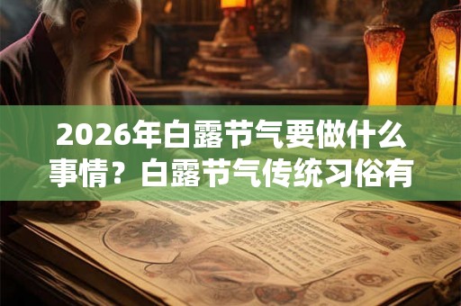 2026年白露节气要做什么事情？白露节气传统习俗有哪些？