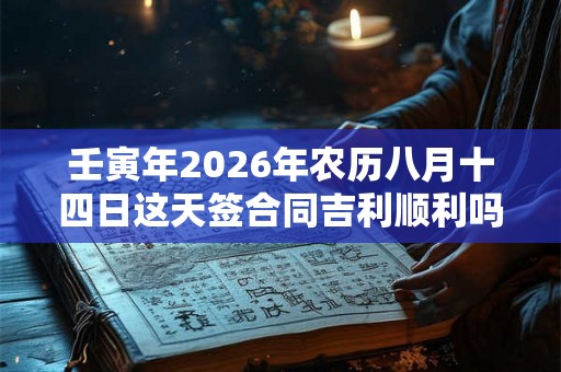 壬寅年2026年农历八月十四日这天签合同吉利顺利吗？
