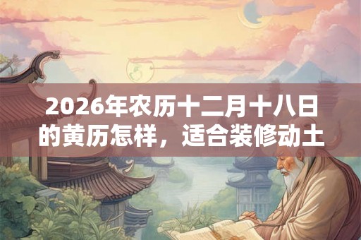 2026年农历十二月十八日的黄历怎样，适合装修动土吗？