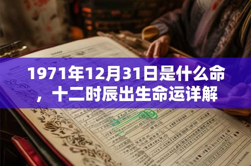 1971年12月31日是什么命，十二时辰出生命运详解