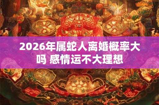 2026年属蛇人离婚概率大吗 感情运不大理想
