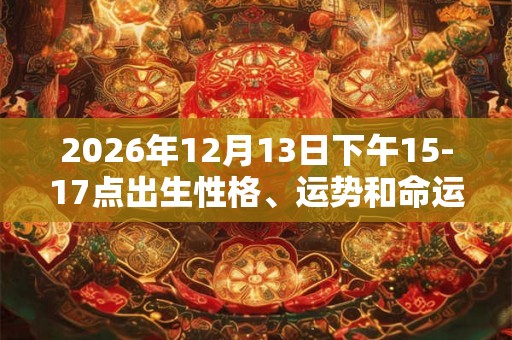 2026年12月13日下午15-17点出生性格、运势和命运