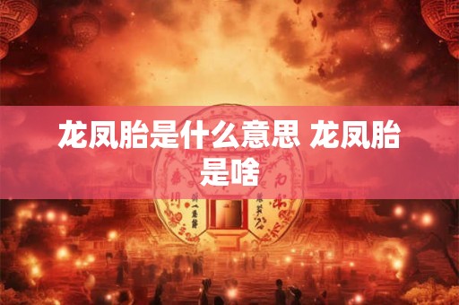 龙凤胎是什么意思 龙凤胎是啥