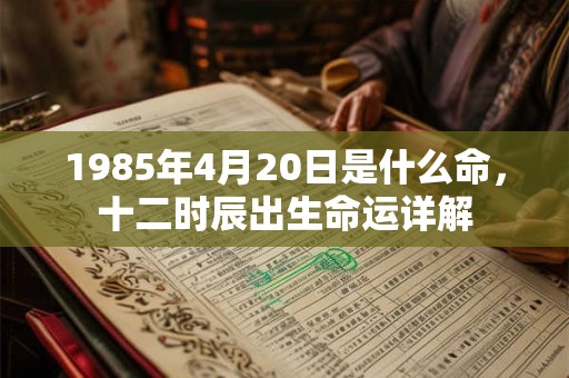1985年4月20日是什么命，十二时辰出生命运详解