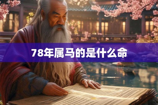 78年属马的是什么命