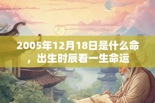 2005年12月18日是什么命，出生时辰看一生命运