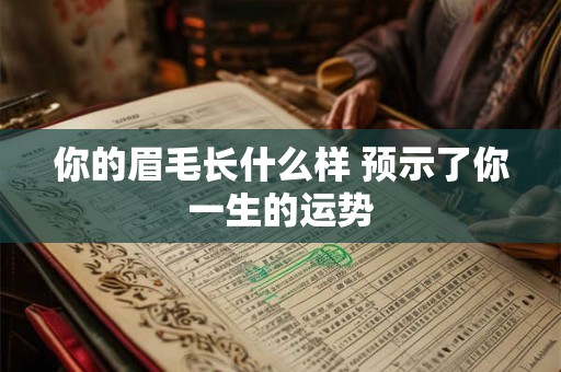 你的眉毛长什么样 预示了你一生的运势