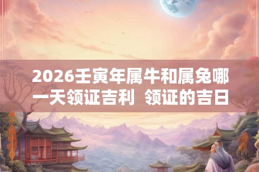 2026壬寅年属牛和属兔哪一天领证吉利  领证的吉日