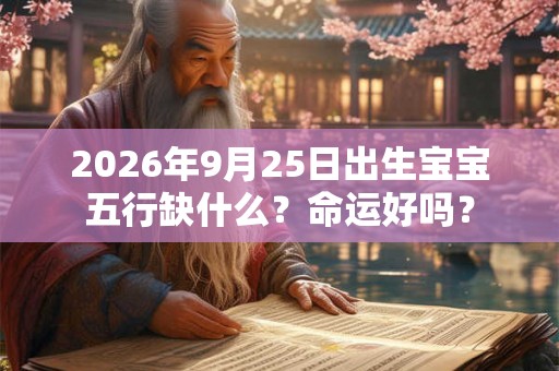 2026年9月25日出生宝宝五行缺什么？命运好吗？