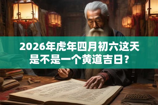 2026年虎年四月初六这天是不是一个黄道吉日？
