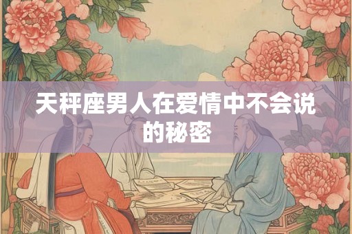 天秤座男人在爱情中不会说的秘密