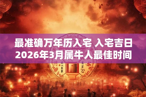 最准确万年历入宅 入宅吉日2026年3月属牛人最佳时间