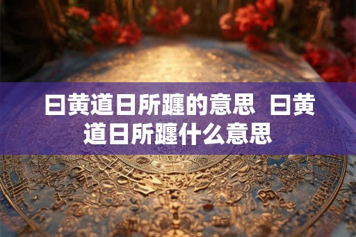 曰黄道日所躔的意思 曰黄道日所躔什么意思 曰黄道日所躔的意思 曰黄道日所躔什么意思