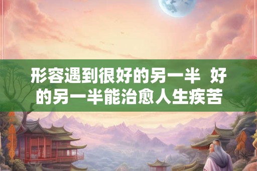 形容遇到很好的另一半  好的另一半能治愈人生疾苦