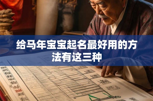 给马年宝宝起名最好用的方法有这三种