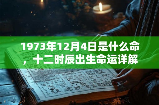 1973年12月4日是什么命，十二时辰出生命运详解