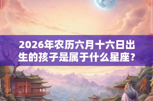 2026年农历六月十六日出生的孩子是属于什么星座？