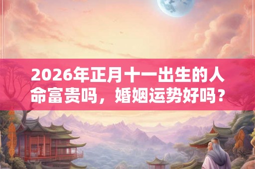 2026年正月十一出生的人命富贵吗，婚姻运势好吗？