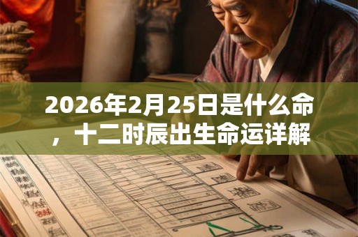 2026年2月25日是什么命，十二时辰出生命运详解