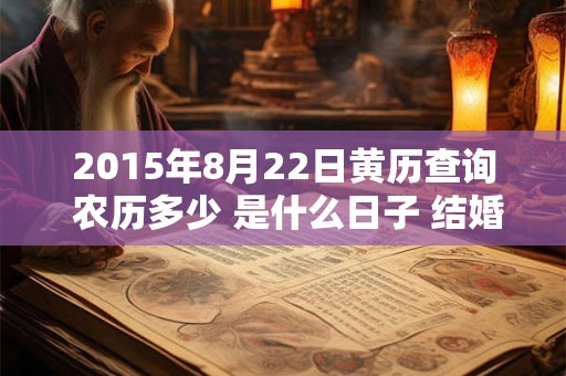 2015年8月22日黄历查询 农历多少 是什么日子 结婚吉时