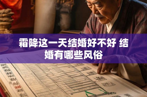 霜降这一天结婚好不好 结婚有哪些风俗