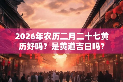 2026年农历二月二十七黄历好吗?是黄道吉日吗? 2026年农历二月二十七黄历好吗?是黄道吉日吗?