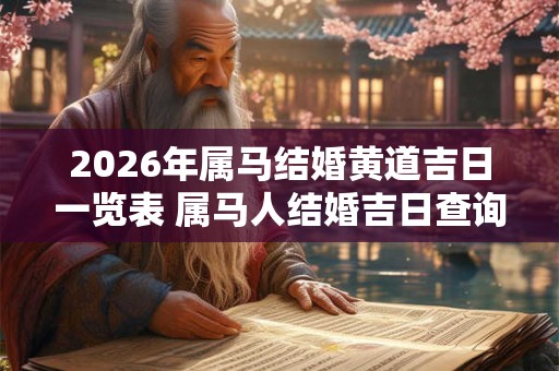 2026年属马结婚黄道吉日一览表 属马人结婚吉日查询