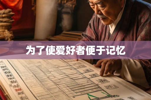 为了使爱好者便于记忆