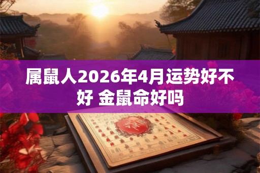 属鼠人2026年4月运势好不好 金鼠命好吗