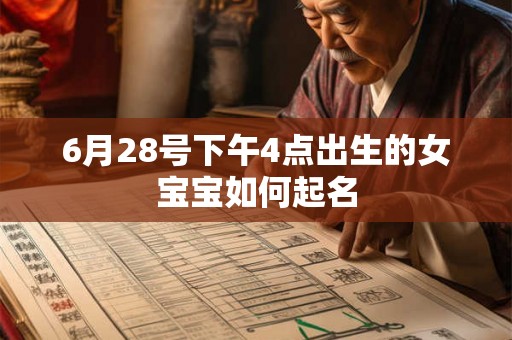6月28号下午4点出生的女宝宝如何起名