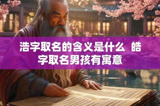 浩字取名的含义是什么  皓字取名男孩有寓意