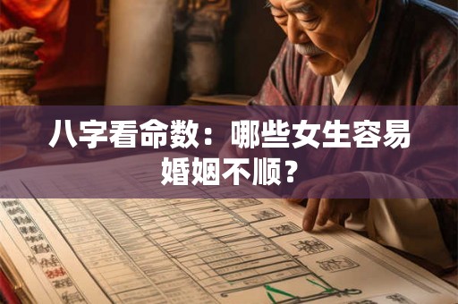 八字看命数：哪些女生容易婚姻不顺？