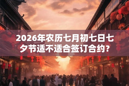 2026年农历七月初七日七夕节适不适合签订合约？