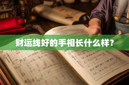 财运线好的手相长什么样？