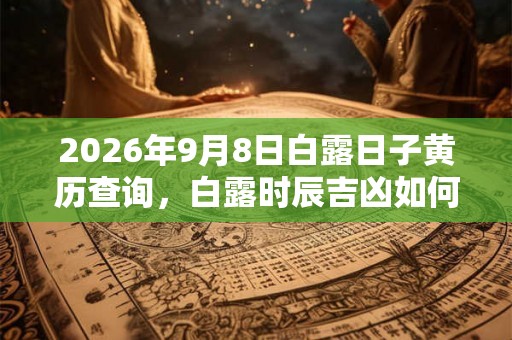 2026年9月8日白露日子黄历查询，白露时辰吉凶如何？