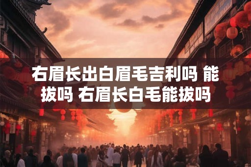 右眉长出白眉毛吉利吗 能拔吗 右眉长白毛能拔吗