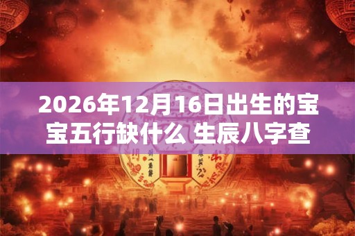 2026年12月16日出生的宝宝五行缺什么 生辰八字查询
