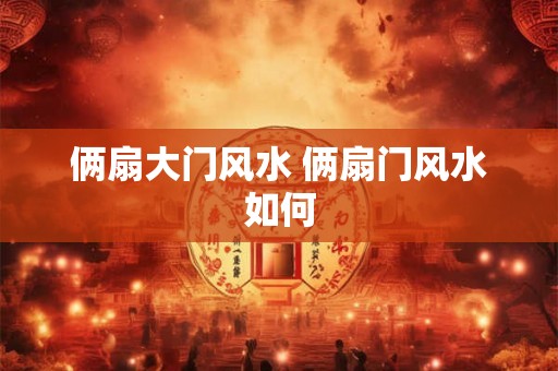 俩扇大门风水 俩扇门风水如何