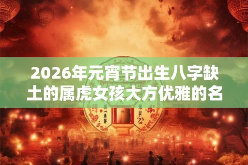 2026年元宵节出生八字缺土的属虎女孩大方优雅的名字