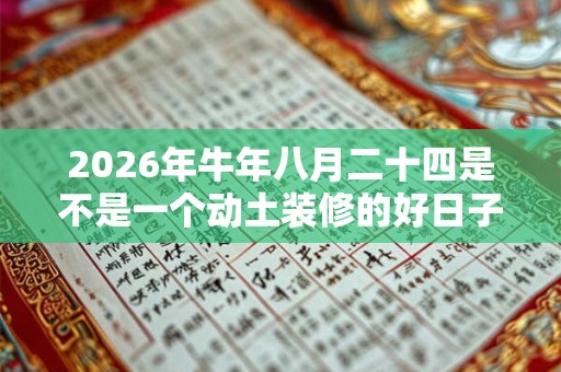 2026年牛年八月二十四是不是一个动土装修的好日子? 2026年牛年八月二十四是不是一个动土装修的好日子?