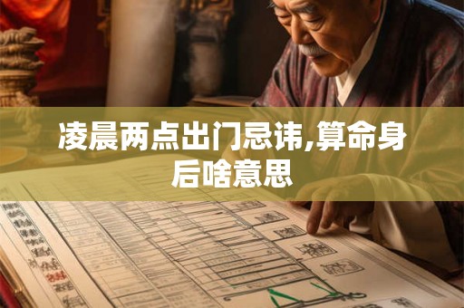 凌晨两点出门忌讳,算命身后啥意思 凌晨两点出门忌讳,算命身后啥意思