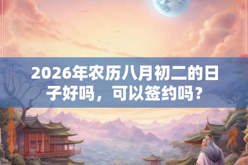 2026年农历八月初二的日子好吗，可以签约吗？